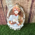 single side or Double Side Print Custom Clear Epoxy Resin with Glitter Anime character Acrylic Charms Keychain