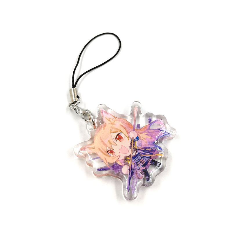 Cheap High Quality Custom Clear Epoxy Resin Printed Acrylic Charm Keychain Ring with glitter