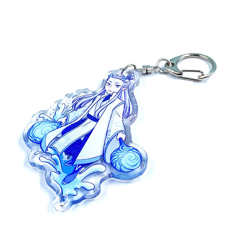 Private Factory Custom Anime Figure Cartoon Double Epoxy Glitter Acrylic Charm Keychain