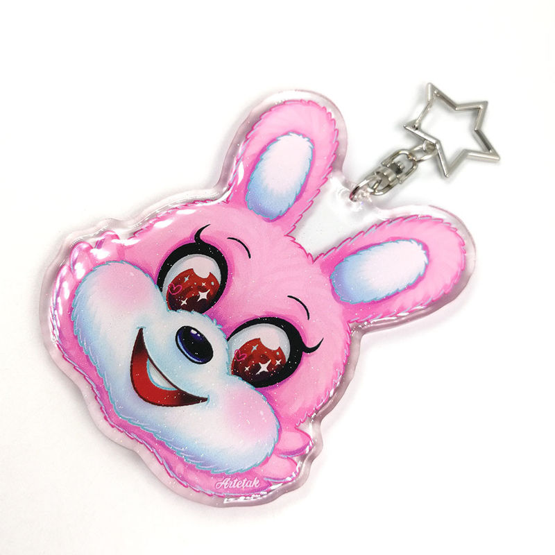 Custom  high quality cartoon acrylic printed clear epoxy acrylic keychain charms as halloween gifts