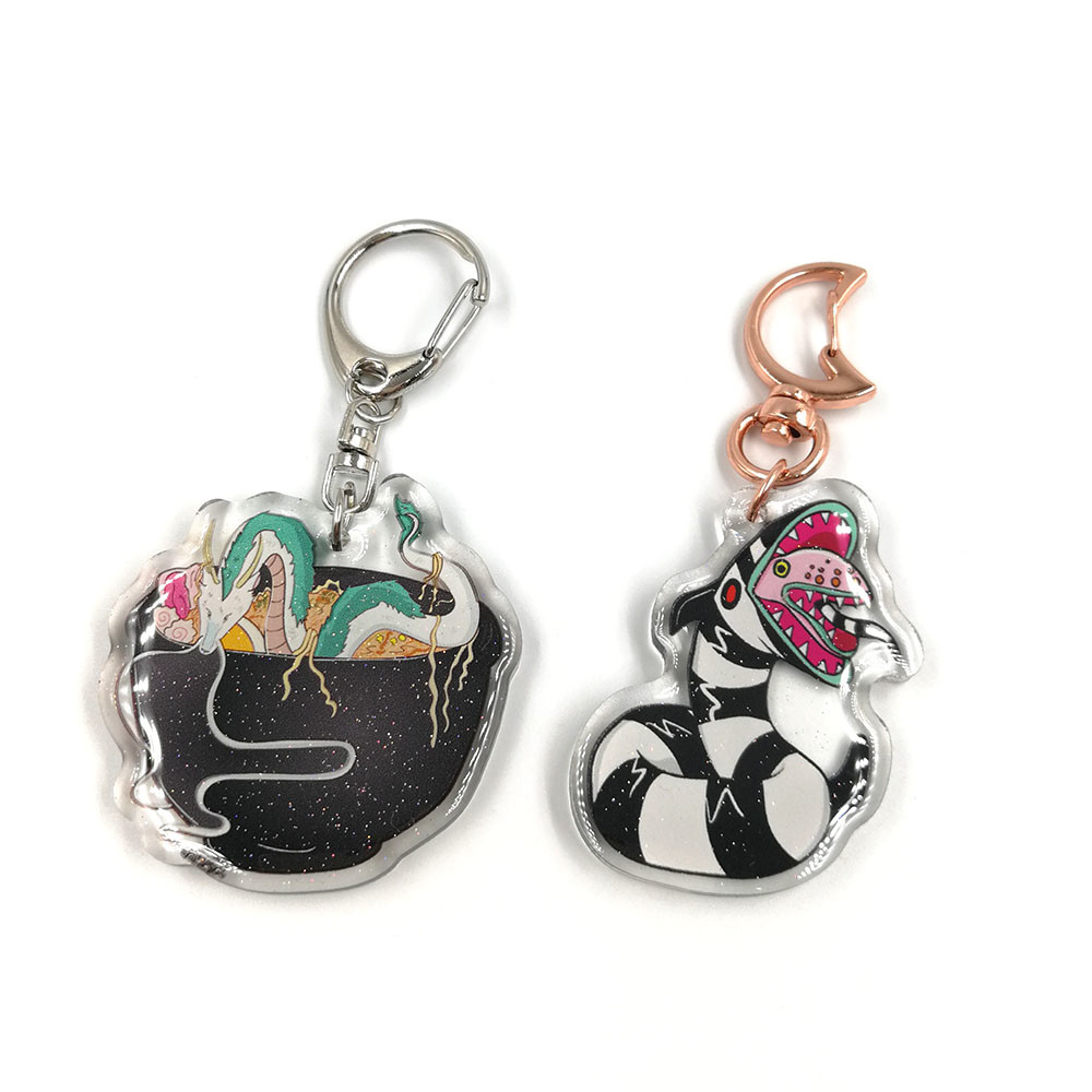High Quality Clear Double Sided Epoxy Covered Resin Anime Charms Printing Acrylic Key chain