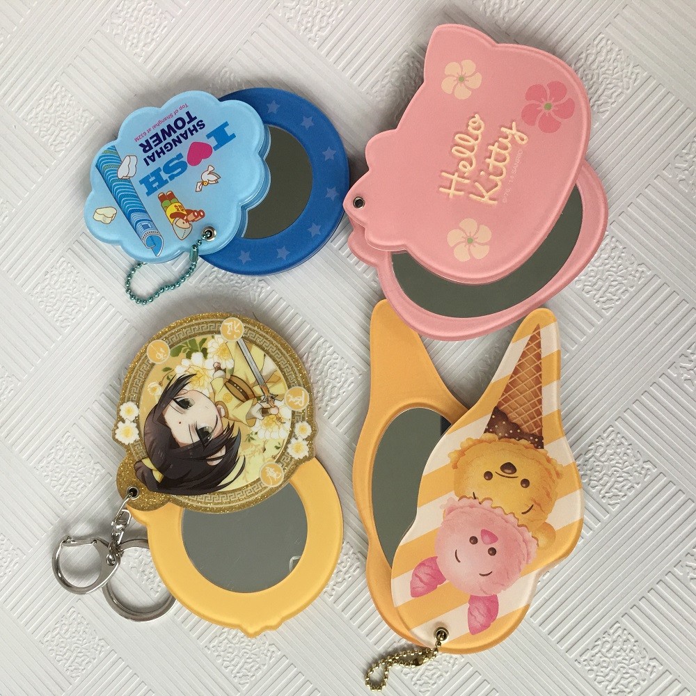 Single Side Plastic Anime Compact Mirror , Small Makeup Mirror For Purse