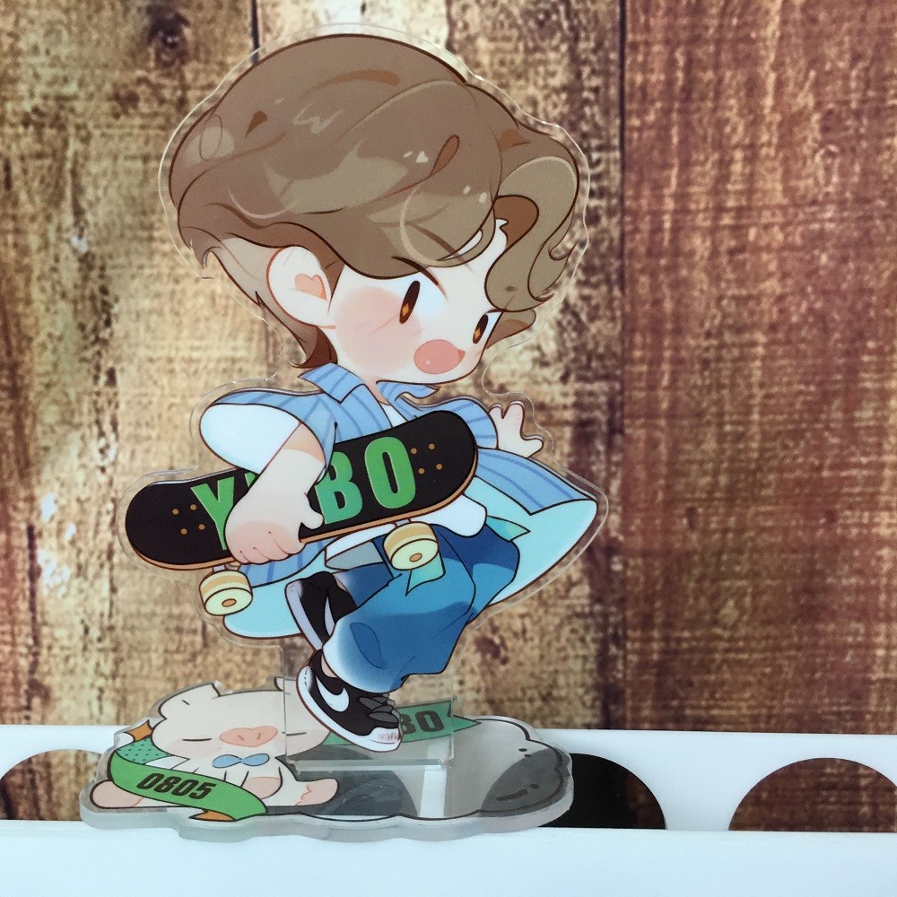 Anime figure offset Printing Acrylic stand; Customized CNC cutting acrylic Standee with logo/cartoon character printed